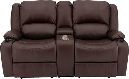 RecPro Charles 67" RV Wall Hugger Reclining Sofa | Mahogany