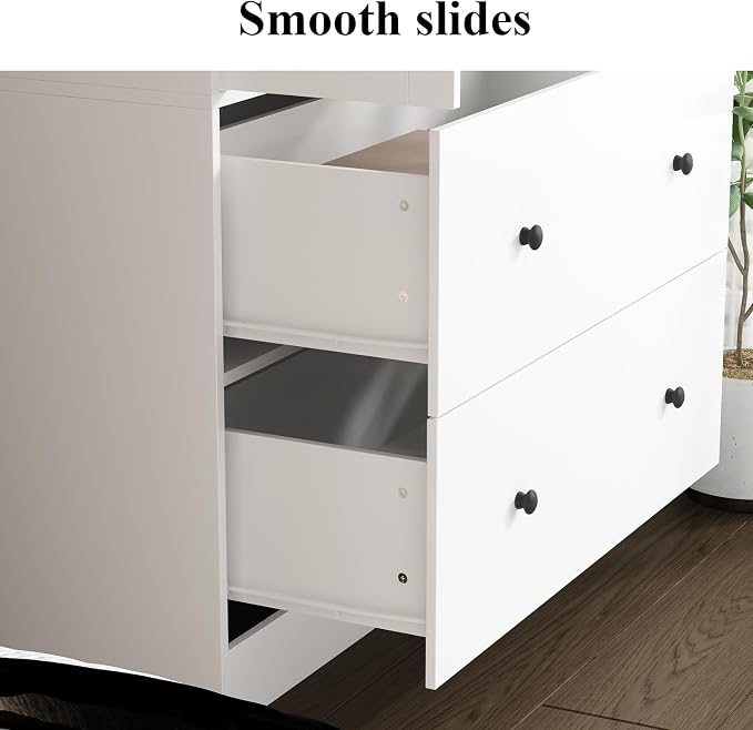 Homsee Wardrobe Armoire Wooden Closet with Mirror, 2 Doors, 2 Drawers, 4 Open Storage Cubes and Hanging Rod for Bedroom, White