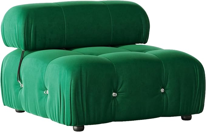 Modular Sectional Sofa, Velvet Couch, Middle seat, Green