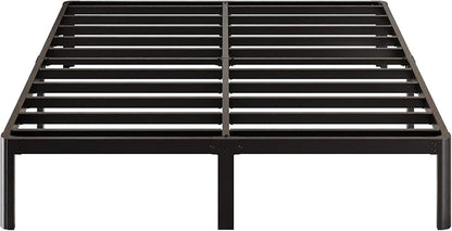 Lutown-Teen 10 Inch Full Size Bed Frame with Rounded Corner Legs, 2000 LBS Heavy Duty Metal Full Platform Bed Frame No Box Spring Needed, Noise Free, Easy Assembly, Black