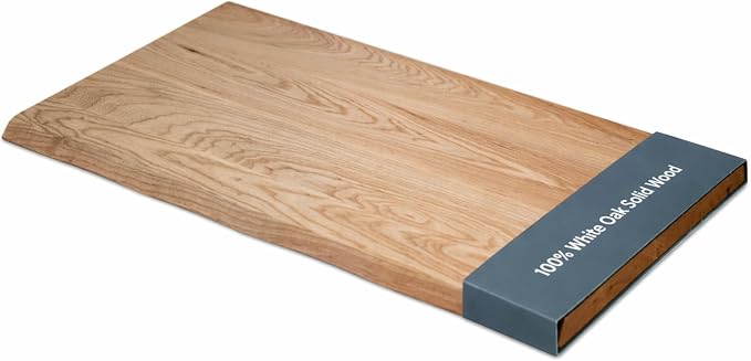 White Oak Solid Wood Table Top - Live Edge Wood Slab for Desktop, Countertop, Laundry, DIY Tabletop, Desk Top - 27" D x 60" W, Fully Finished and Scratch Resistant