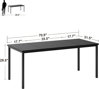 Computer Desk, 71 inches Desk & Workstations for Home Office, Writing Study Corner Desk, Modern Simple Style Laptop Table, Easy to Assemble, Black
