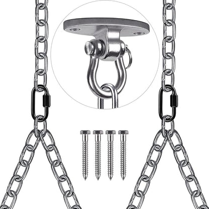 BeneLabel Set of 2 Heavy Duty Porch Swing Hanging Chain Kit, Hammock Chair Hardware for Indoor Outdoor Playground, Punching Bags, 4 Screws for Wooden, 1000LB Capacity, 81"