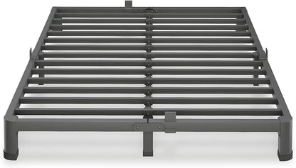 VIPSHOW 4 Inch Full Size Bed Frame, 3500Lbs Heavy Duty Metal Platform with Round Corner Legs Mattress Slide Stopper, Steel Slat Support No Box Spring Needed, Noise Free, Non-Slip, Easy Assembly