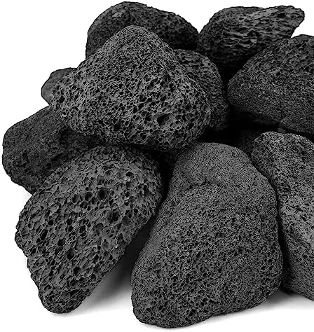 Mr. Fireglass 10 Pounds Large Lava Rock Granules for Fire Pits, 2.75"-5"
