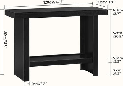 MAHANCRIS Console Table, 47.2'' Black Entryway Table for Hallway, Narrow Sofa Table Behind The Couch, Modern Foyer Tables for Entrance, Living Room, Corridor, Easy Assembly, Black CTBK26801