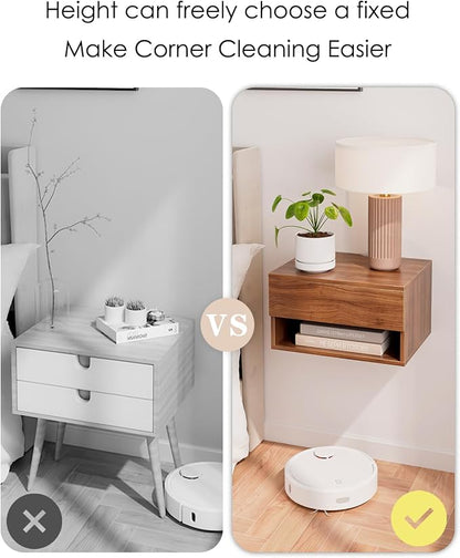 Floating Nightstand, Small Modern Floating Nightstand with Drawer, Floating Shelves for Bedroom, Bathroom (Brown Walnut)