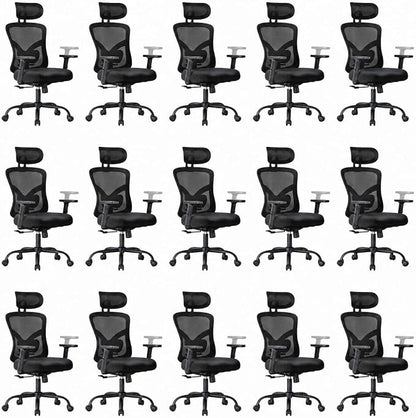 Marsail Ergonomic Office Chair Ergonomic Gaming Chair with Lumbar Support, 2D Headrest, Adjustable Armrests, Contoured Seat Cushion, Computer Desk Chair with Wheels for Home and Office, Pack of 15