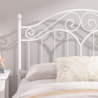 Headboard for Full Size Bed Frame Vintage Platform Bed Metal Headboard Only | Height Adjustable,Sturdy and Stable,Easy Assembly,White