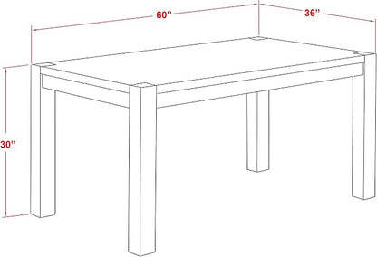 East West Furniture CN6-07-T Celina Dining Room Table - Rectangle Rustic Farmhouse Table , 36x60 Inch, Jacobean