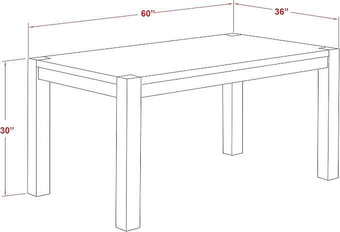 East West Furniture CN6-0N-T Celina Modern Kitchen Table - Rectangle Rustic Wood Dining Table , 36x60 Inch, Walnut