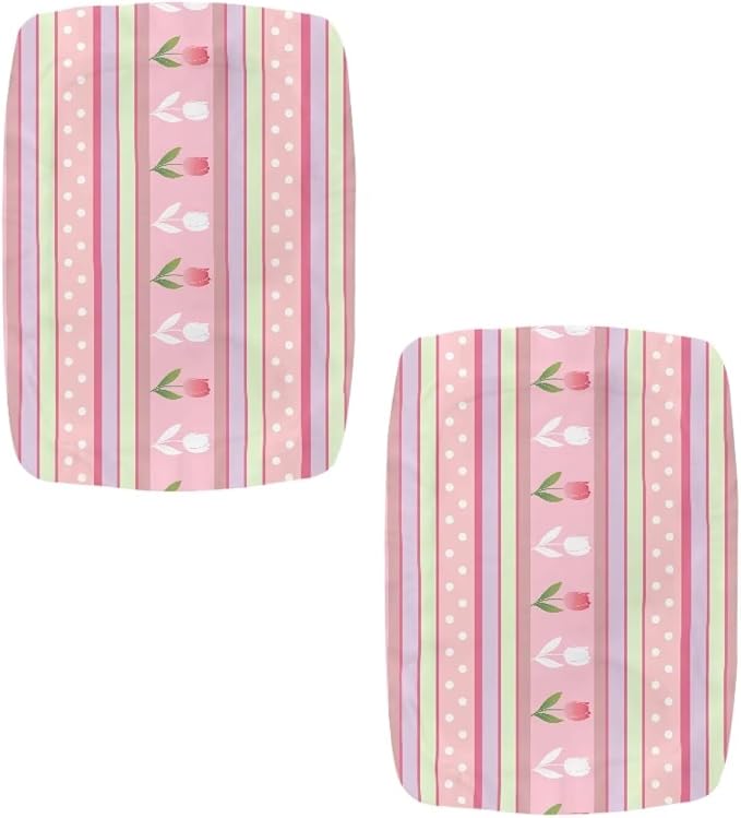 Easter Tulip Bar Stool Covers Rectangle Set of 2 Stretch Barstool Seat Covers Bar Stool Chair Covers Rectangle Removable Bar Stool Seat Covers Bench Covers Slipcover Vanity Chair Cover Pink