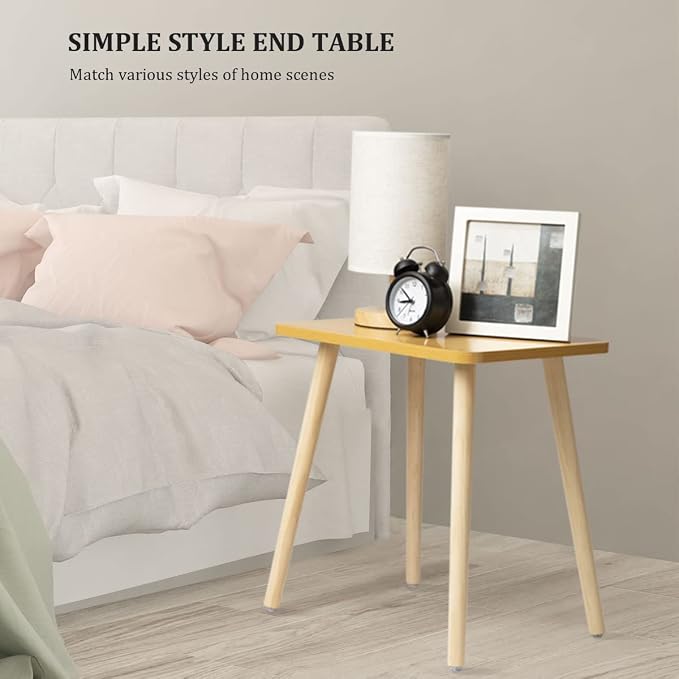 FORAOFUR Short Side Table for Living Room, Mini End Table x2 | 2 Pack Natural wood, modern rectangular, fits living/bedroom/balcony, compact, versatile, sturdy nightstand, quick assembly