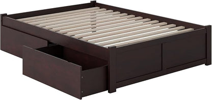 AFI, Concord Full Platform Bed with Footboard & Storage Drawers, Espresso