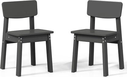 Costaelm Outdoor Kids Dining Chair Set of 2,Step Stool Toddler Chair, Gray