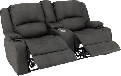 RecPro Charles 67" RV Wall Hugger Reclining Sofa | Gunmetal