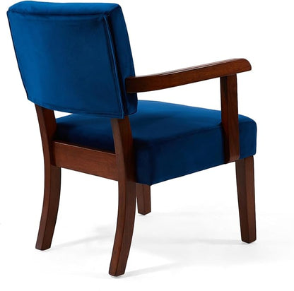 FAGAGA Accent Chair Set of 2 with Table, Living Room Chairs with Velvet Soft Seat & Armrests for Living Room Bedroom Reading Room Waiting Room (Velvet Navy)