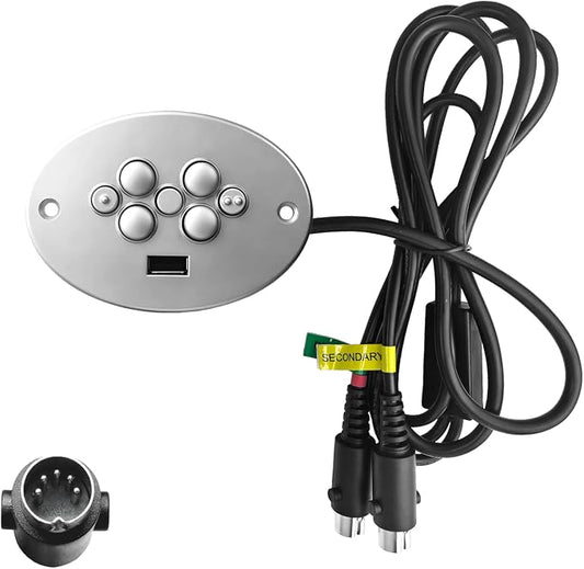 CTR UR2 07 Recliner Remote Replacement | for Raffel Systems 7 Button 5 Pin Hand Control with USB and Memory Plus Buttons