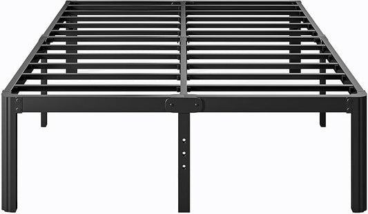 16 Inch High Platform Metal King Size Bed Frame, King Bed Frame no Box Spring Needed, Heavy Duty, Noise Free, Easy Assembly, Black