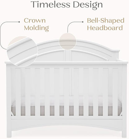 Delta Children Perry 6-in-1 Convertible Crib - Greenguard Gold Certified, Bianca White