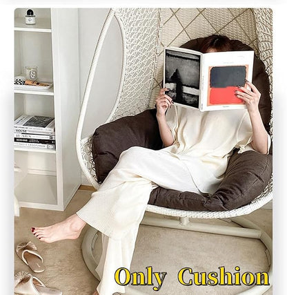 Swing Egg Chair Cushion Thickened Hanging Basket Seat Cushion Washable Hammock Chair Cushions Outdoor Patio Hanging Chairs Cushions Replacement (Only Cushion) (Coffee)