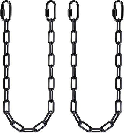 BeneLabel 2Pcs 40" (3.3ft) Heavy Duty Hanging Chains with Carabiner 1000 LB Capacity Black Coated Swing Extension Chain Hammock Chains for Swingset, Hanging Chair, Porch Swing, Punching Bags