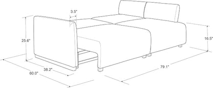Serta Vail 86" Convertible Sleeper Sofa, Queen Size, Wall-Hugging Dreamglide Mechanism, Dreamcoil Comfort, Boucle Fabric, Ivory