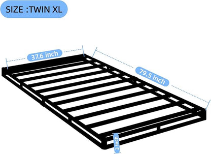 NHODIR Twin XL Box Spring Mattress Foundation, 3 Inch Low Profile | Heavy Duty Metal, Fabric Cover, Easy Assembly, Non-Slip & Noise-Free