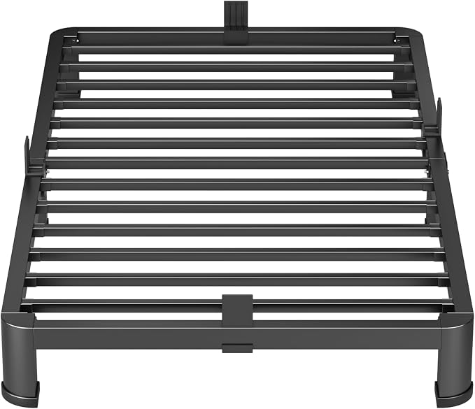 VIPSHOW 4 Inch Twin Heavy Duty 3500 lbs Bed Frame with Round-Corner Legs & Anti-Squeak Design – Quick Assembly Metal Platform, No Box Spring Needed