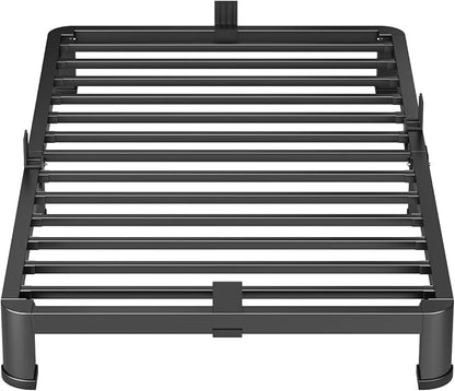 VIPSHOW 4 Inch Twin Heavy Duty 3500 lbs Bed Frame with Round-Corner Legs & Anti-Squeak Design – Quick Assembly Metal Platform, No Box Spring Needed