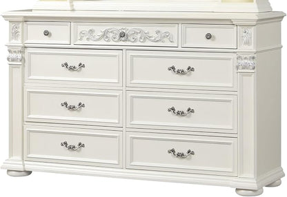 First of a Kind Platinum White King 5 Piece Bedroom Set