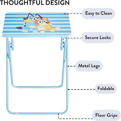 Bluey Folding Tray Table,Portable Snack & Laptop Table, Compact Space-Saving Design for Kids & Teens, Lightweight Indoor Table for Bedroom, Dorm, or Playroom