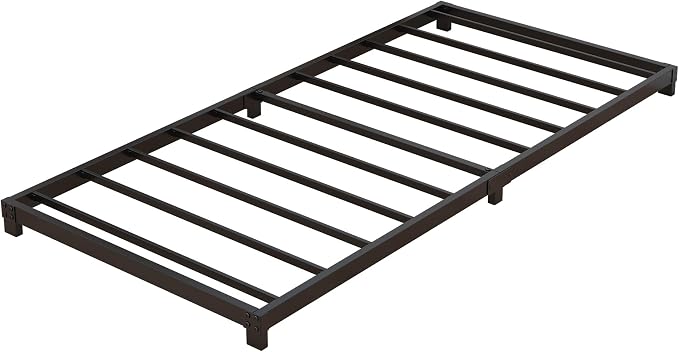 Nailsong 4 Inch Twin Bed Frames Low Profile, Twin Platform Bed Frame No Box Spring Needed, Heavy Duty Metal, Easy Assembly, Black