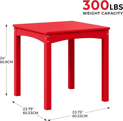 Costaelm Kids Outdoor 24" Dining Table, Red