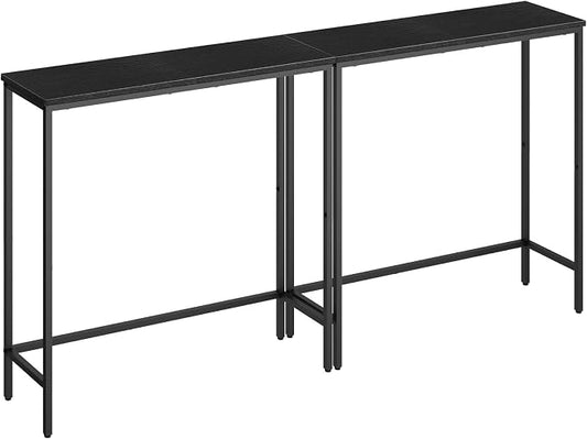 HOOBRO 2 Pack Narrow Console Table, 29.5" Small Entryway Table, Thin Long Sofa Side Display Table, for Hallway, Bedroom, Living Room, Foyer, Black BK75XGP201