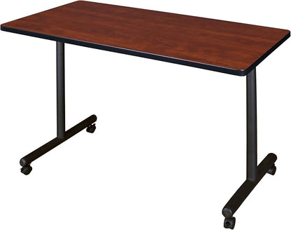 Romig Axis-Pro 42 x 24 in. Mobile T-Base Training Seminar Table- Cherry