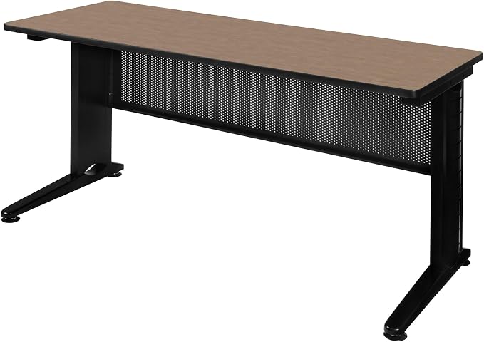 Regency Fusion 60 x 24 in. Training Table – Durable Edge Banding, Vented C-Leg Wire Management for Classroom, Office, and Training Room Workstations (Noble Oak)