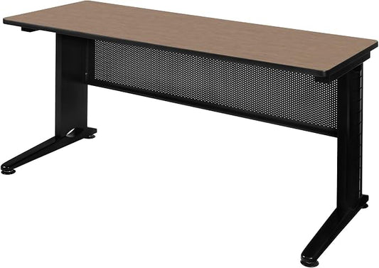 Regency Fusion 60 x 24 in. Training Table – Durable Edge Banding, Vented C-Leg Wire Management for Classroom, Office, and Training Room Workstations (Noble Oak)