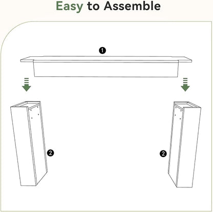 Solid Wood Console Table, 63-Inch Farmhouse Sofa Table Behind Couch for Entryway, Living Room, Foyer, Easy Assembly (Black)