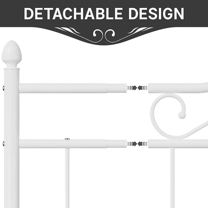 Headboard for King Size Bed Frame Vintage Platform Bed Metal Headboard Only | Height Adjustable,Sturdy and Stable,Easy Assembly,White