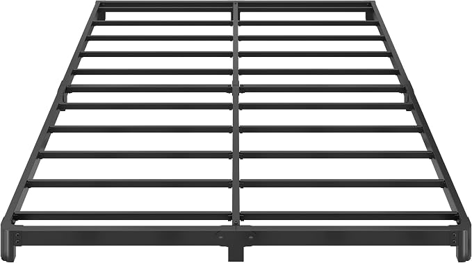 Yicensen 4 Inch Low Profile King Bed Frame with Rounded Corner Legs Heavy Duty Metal King Size Platform Bed Frame No Box Spring Needed, Easy Assembly, Noise Free, Black.