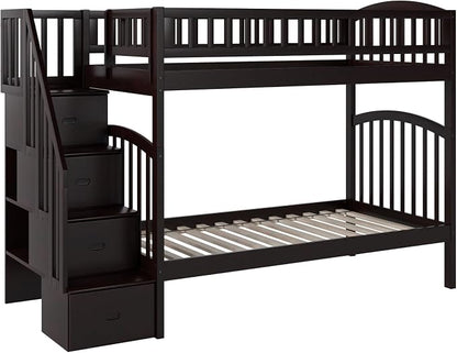 AFI, Westbrook Staircase Bunk Bed Twin Over Twin, Espresso