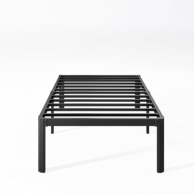 16 Inch High Platform Twin Bed Frame No Box Spring Needed, Metal Bed Frame Twin, Noise Free, Easy Assembly, Heavy Duty, Black