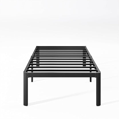 16 Inch High Platform Twin Bed Frame No Box Spring Needed, Metal Bed Frame Twin, Noise Free, Easy Assembly, Heavy Duty, Black
