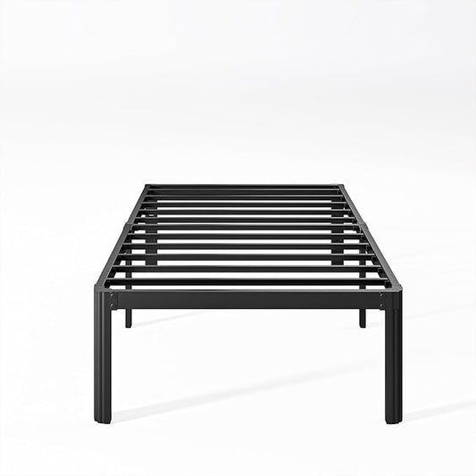 16 Inch High Platform Twin Bed Frame No Box Spring Needed, Metal Bed Frame Twin, Noise Free, Easy Assembly, Heavy Duty, Black