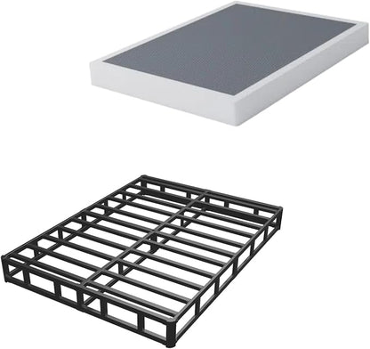ALDRICH 7 Inch Heavy Duty Metal Box Spring Mattress Foundation 3000lbs Max Weight Capacity/Non-Slip/No Noise/Easy Assembly/Easy Clean Cover,Queen