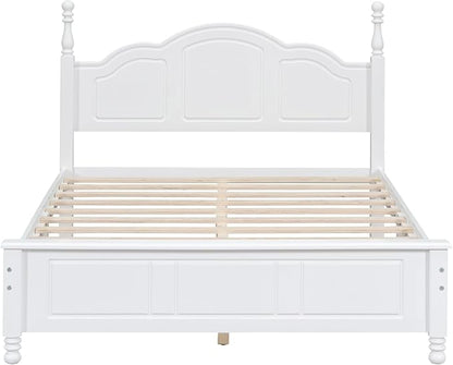Harper & Bright Designs Bedroom Set Furniture, 3-Pieces Bedroom Sets, Full Size Wood Platform Bed and 2 Nightstands, White