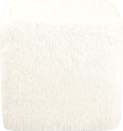 HomePop 16" Cube Ottoman - White Faux Fur