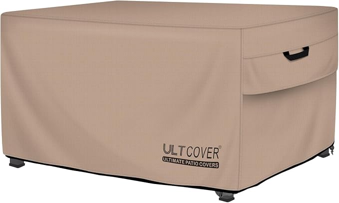 ULTCOVER Rectangular Gas Fire Pit Table Cover 57x22 inch Waterproof Heavy Duty Firepit Cover