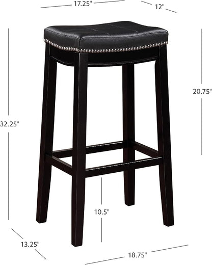 Linon Claridge Bar, Black Stool, 32" X 18.75" X 13"